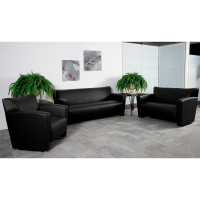 Flash Furniture HERCULES Majesty Series Reception Set in Black [222-SET-BK-GG]
